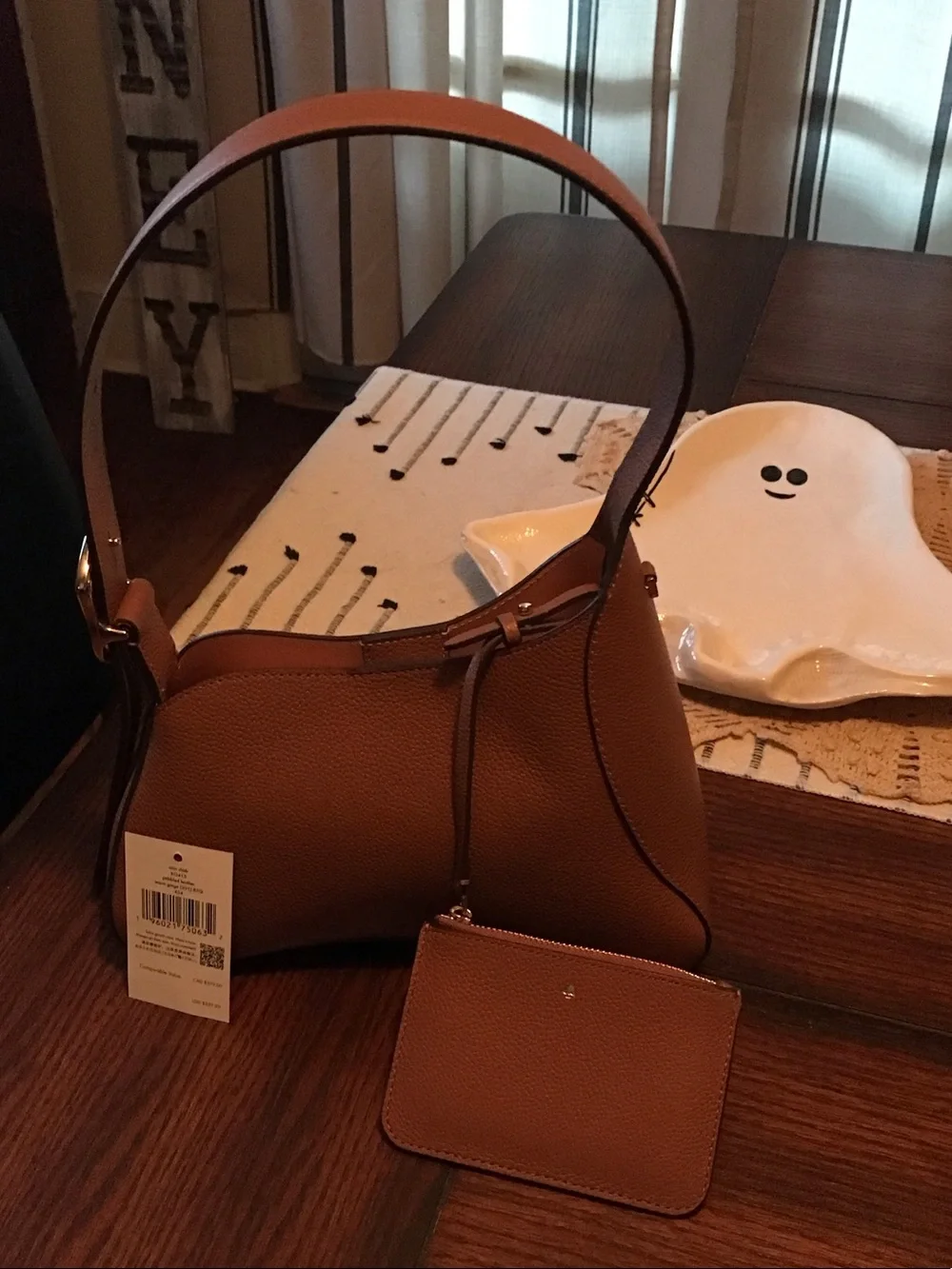 kate spade ♠️ Warm Gingerbread Pebbled Mini Sculpted Shoulder Bag NWT $329